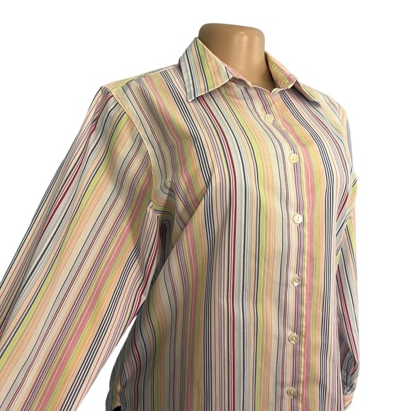 3/$30 🍂 Foxcroft Multicolor Striped Button Down Shirt - Picture 4 of 9